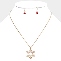 Snowflake Metal Pendant Necklace