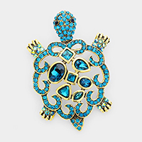 Turtle Crystal Rhinestone Brooch / Pendant