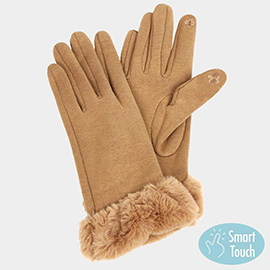 FAUX FUR WRIST SMART GLOVES