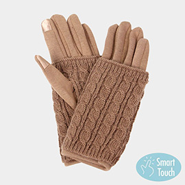 3 IN 1 - Cable Knit Touch Smart Gloves