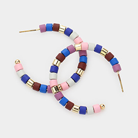 Colorful Bead Hoop Earrings