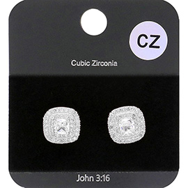 CZ Cubic Zirconia Rhinestone Pave Stud Evening Earrings