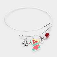 Christmas Theme Charm Adjustable Bracelet
