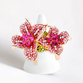 Rhinestone Crystal Bloom Flower Stretch Ring