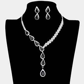 Teardrop Crystal Rhinestone Necklace