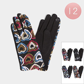 12Pairs- Yarn Embroidery Touch Smart Gloves