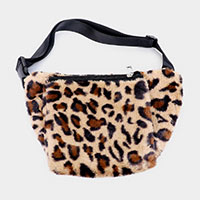 Solid Fluffy Faux Fur Fanny Pack / Hand Warmer