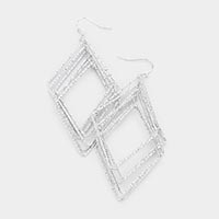 Open Metal Rhombus Dangle Earrings 
