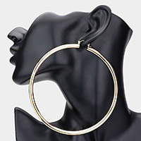 14K Gold Filled Oversized Metal Hoop Pin Catch Earrings