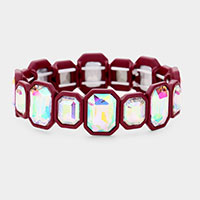 Glass Crystal Resin Trim Stretch Bracelet