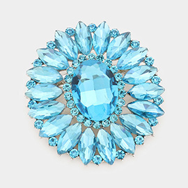 Marquise Crystal Statement Flower Pin Brooch