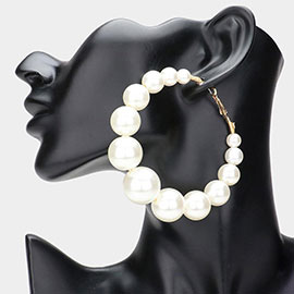 Oversize Pearl Hoop Earrings