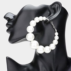 Oversize Pearl Hoop Earrings