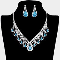 Teardrop Crystal Rhinestone Collar Necklace