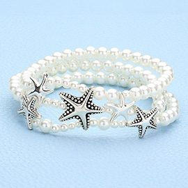 Starfish Pearl Stretch Bracelet