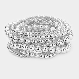 7PCS - Metal Ball Stretch Bracelets