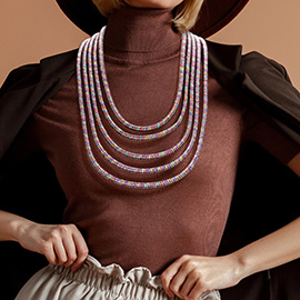 Multi Layered Coil Pope Bib Necklace