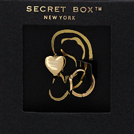 SECRET BOX_14K Gold Dipped Heart Huggie Hoop Earrings