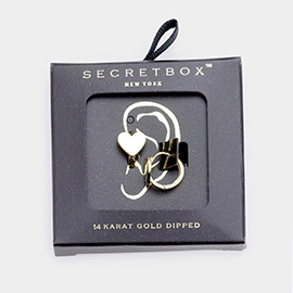 Secret Box _ 14K Gold Dipped Heart Hoop Earrings
