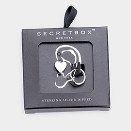 Secret Box _ Sterling Silver Dipped Heart Hoop Earrings