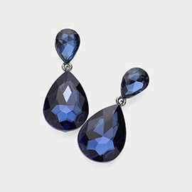 Crystal Double Teardrop Evening Earrings