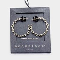 Secret Box _ 14K Gold Dipped Chain Hoop Earrings