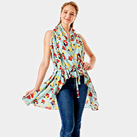 Abstract Floral Vest Cover up