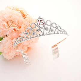 Sweet 15 Rhinestone Paved Birthday Party Princess Tiara