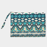 Aztec Pattern Pouch Clutch Bag