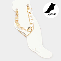 
3PCS - Round Metal Link Chain Layered Anklets 