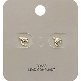 Brass Metal Stud Earrings