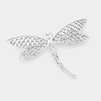 Rhinestone Dragonfly Metal Pin Brooch
