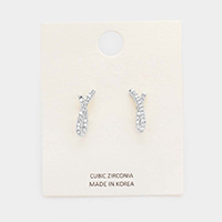 Cubic Zirconia Pave Stud Earrings  
