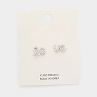 Cubic Zirconia Love Stud Earrings