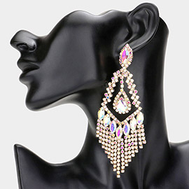 Teardrop Crystal Rhinestone Chandelier Evening Earrings