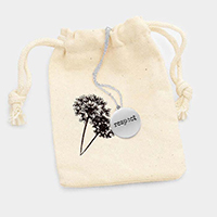 respect _ Disc Pendant Necklace Gift Bag Set