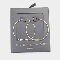 Secret Box_14K White Gold Dipped Metal Hoop Earrings