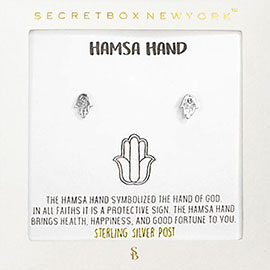 Secret Box_Sterling Silver Post Hamsa Hand Stud Earrings