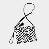 Zebra Hair Crossbody / Clutch Bag