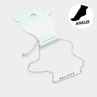 BELIEVE Metal Bar Anklet