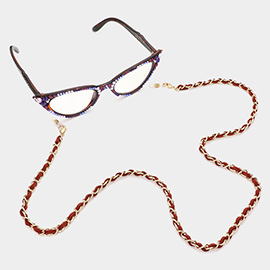 Metal Link Suede Mask Chain / Glasses Chain / I.D Holder Necklace