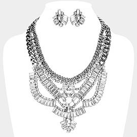 Antique Stone Embellished Statement Necklace