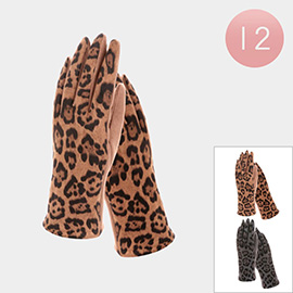 12Pairs- Leopard Pattern Gloves