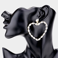 Marquise Stone Open Heart Earrings