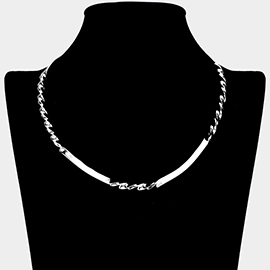 Twisted Detail Metal Open Choker Necklace