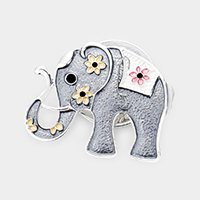 Colored Metal Elephant Magnetic Brooch