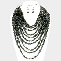 Multi Strand Faceted Beaded  Necklace