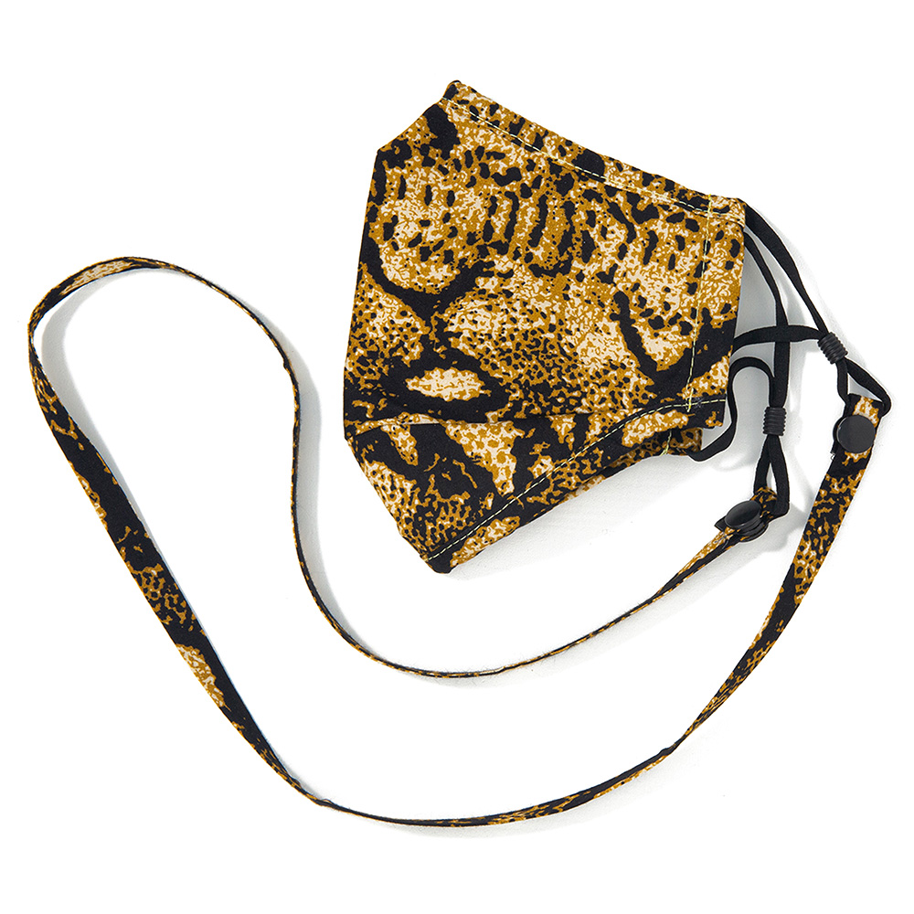 Snake Skin Print Fashion Mask / Lanyard Mask Chain Set