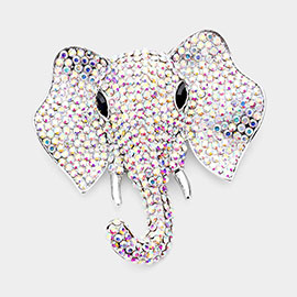 Rhinestone Elephant Pin Brooch