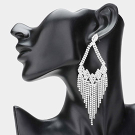 Rhinestone Fringe Evening Earrings